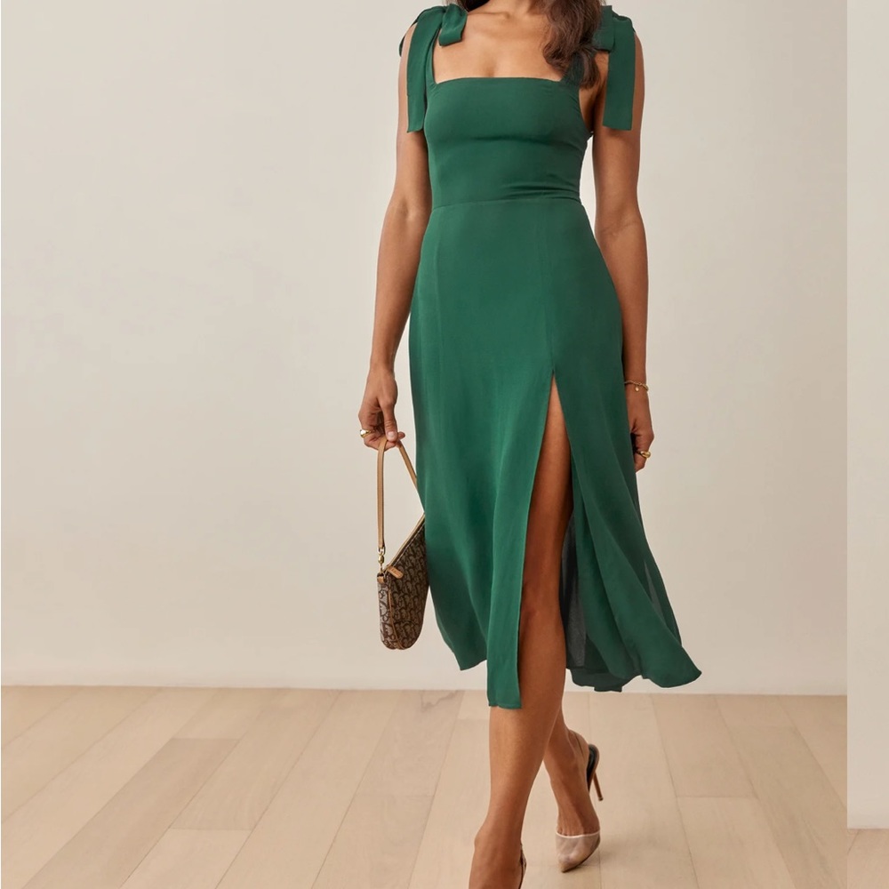 Reformation Twilight Dress Emerald